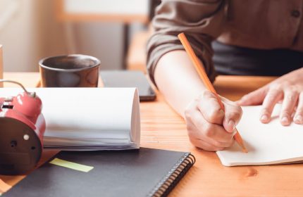 A Person doing work at desk