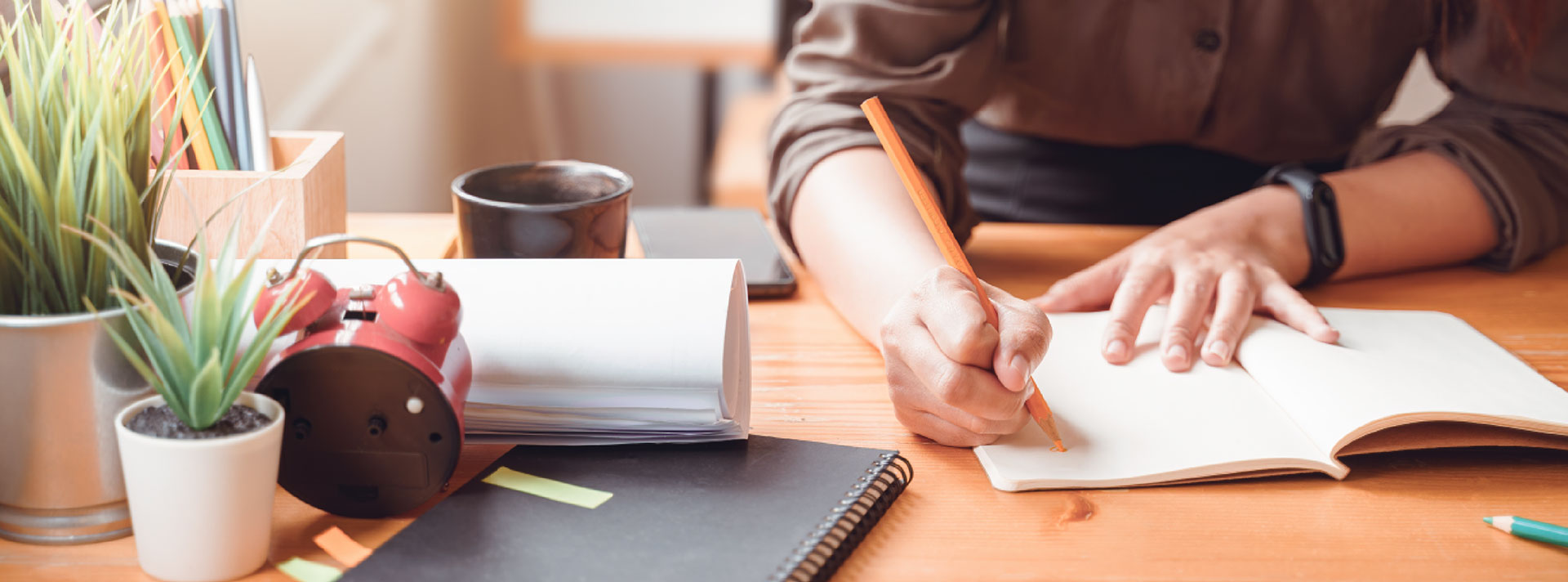 A Person doing work at desk