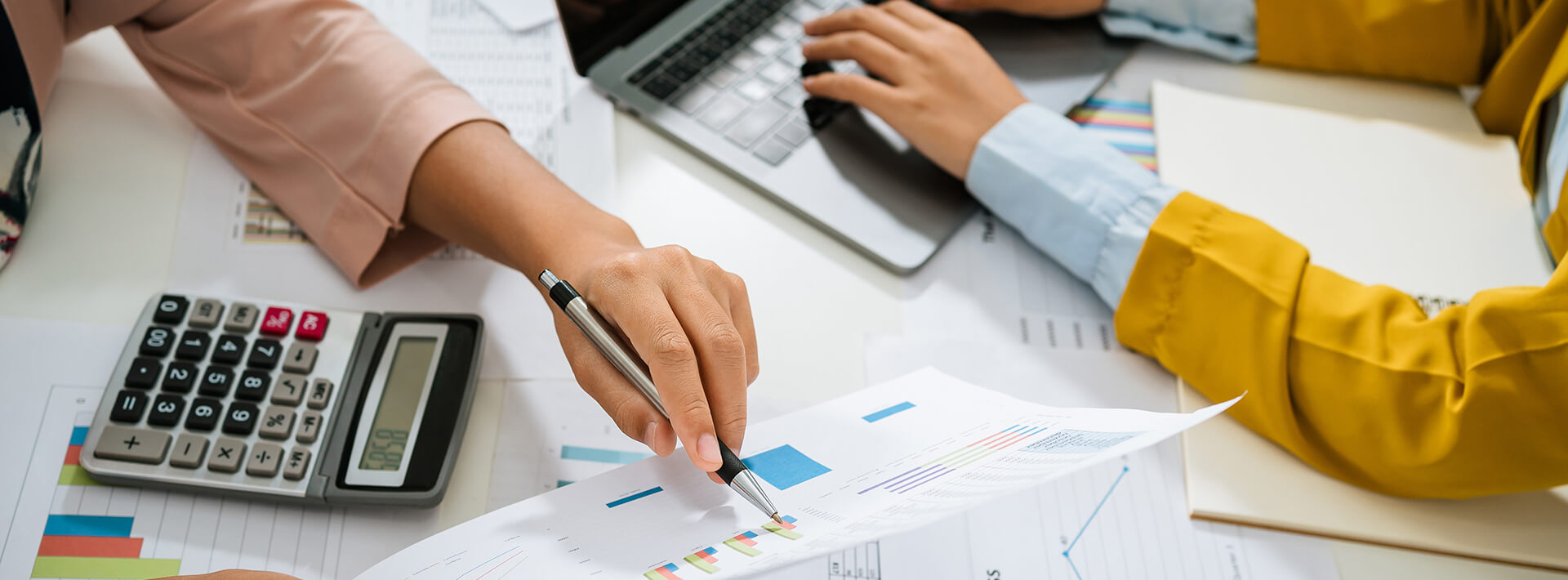 accountant pointing